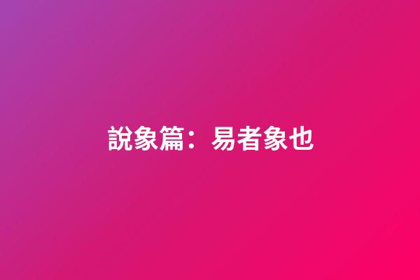 說象篇：易者象也