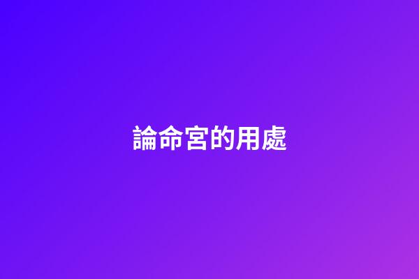論命宮的用處