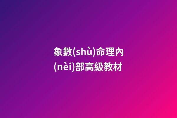 象數(shù)命理內(nèi)部高級教材