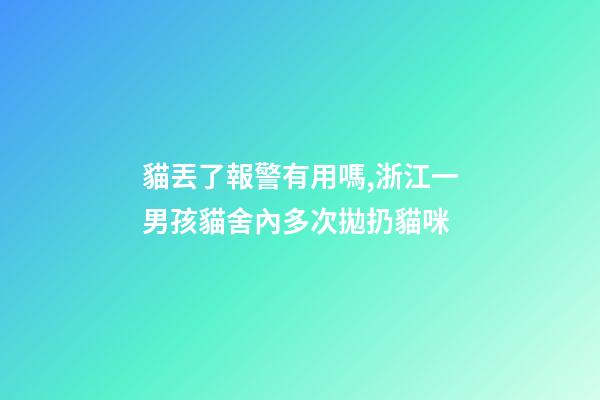 貓丟了報警有用嗎,浙江一男孩貓舍內多次拋扔貓咪-第1張-觀點-玄機派