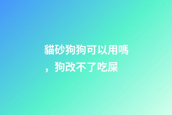 貓砂狗狗可以用嗎，狗改不了吃屎-第1張-觀點-玄機派