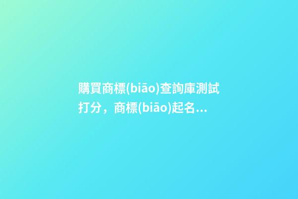 購買商標(biāo)查詢庫測試打分，商標(biāo)起名注意事項？