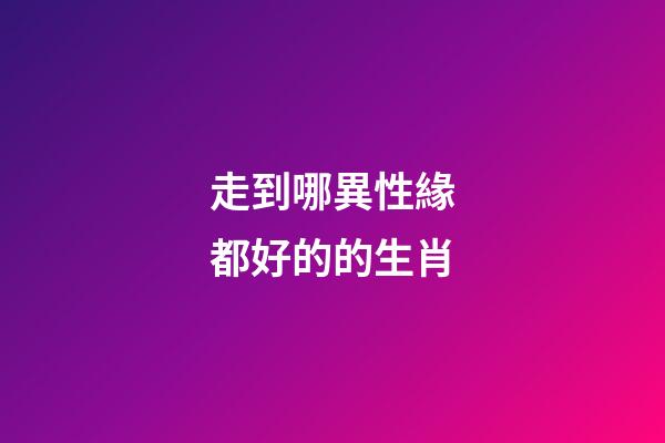 走到哪異性緣都好的的生肖