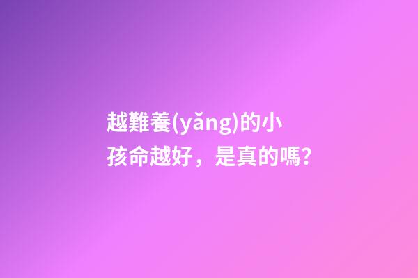 越難養(yǎng)的小孩命越好，是真的嗎？