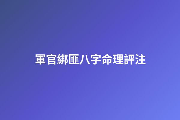軍官綁匪八字命理評注