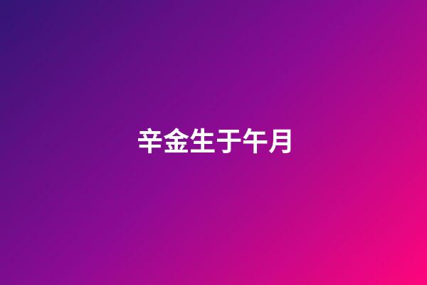 辛金生于午月