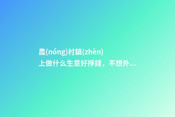 農(nóng)村鎮(zhèn)上做什么生意好掙錢，不想外出打工的-第1張-觀點-玄機派