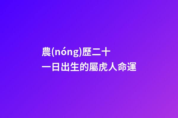 農(nóng)歷二十一日出生的屬虎人命運