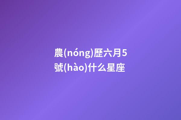 農(nóng)歷六月5號(hào)什么星座-第1張-星座運(yùn)勢(shì)-玄機(jī)派