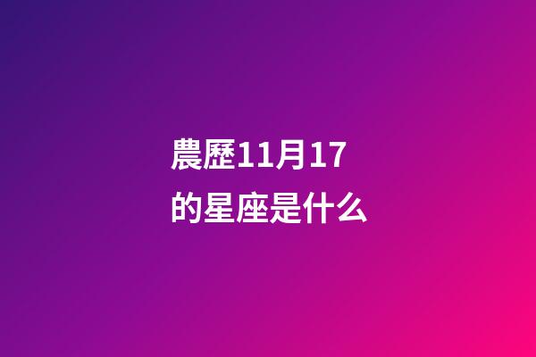 農歷11月17的星座是什么-第1張-星座運勢-玄機派
