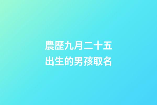 農歷九月二十五出生的男孩取名(農歷九月二十五出生的寶寶)