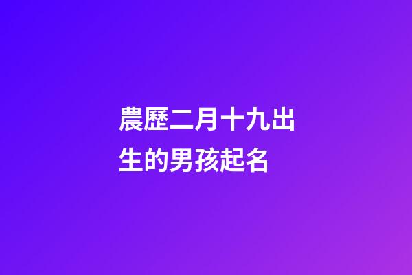 農歷二月十九出生的男孩起名(二月十九出生的男孩好嗎)-第1張-男孩起名-玄機派