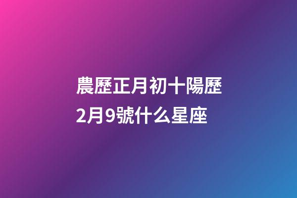 農歷正月初十陽歷2月9號什么星座-第1張-星座運勢-玄機派