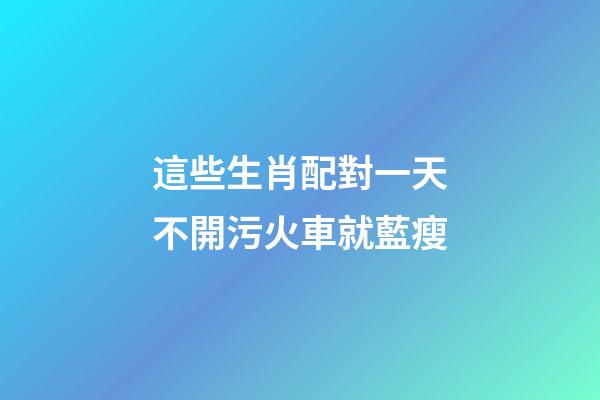 這些生肖配對一天不開污火車就藍瘦