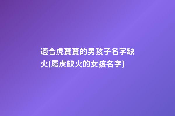 適合虎寶寶的男孩子名字缺火(屬虎缺火的女孩名字)