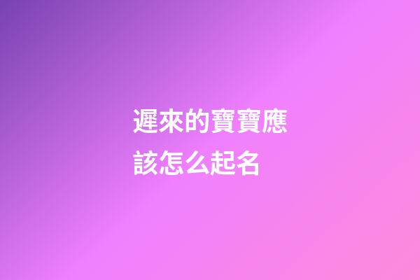 遲來的寶寶應該怎么起名(遲來的孩子乳名怎么取)