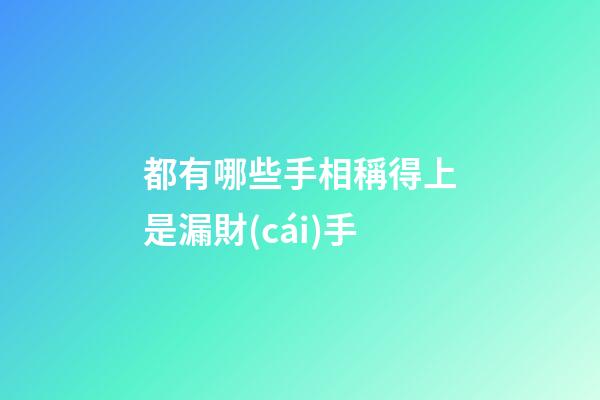都有哪些手相稱得上是漏財(cái)手?