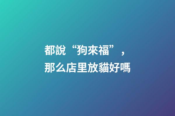 都說“狗來福”，那么店里放貓好嗎