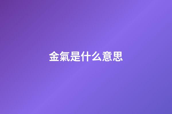 金氣是什么意思