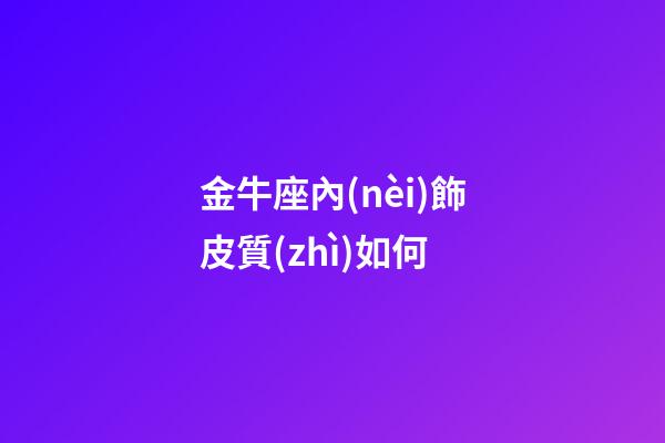 金牛座內(nèi)飾皮質(zhì)如何