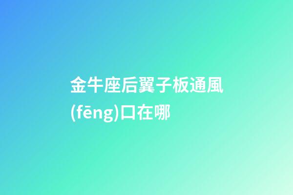 金牛座后翼子板通風(fēng)口在哪-第1張-星座運(yùn)勢(shì)-玄機(jī)派