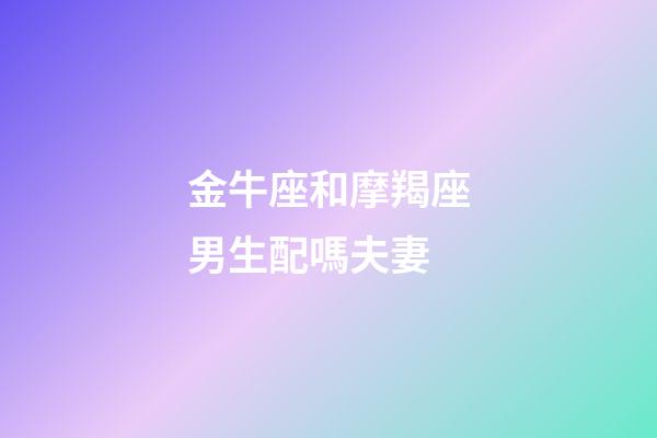 金牛座和摩羯座男生配嗎夫妻-第1張-星座運勢-玄機派