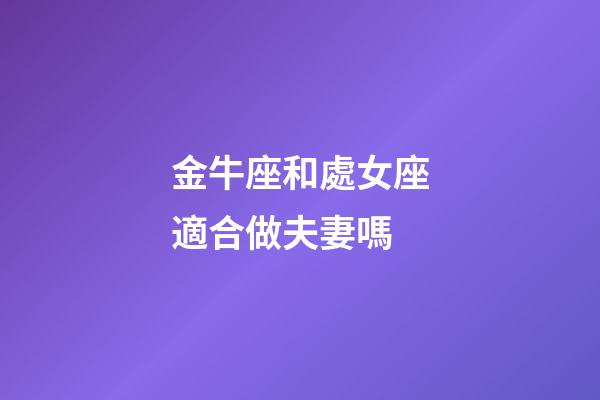 金牛座和處女座適合做夫妻嗎-第1張-星座運勢-玄機派