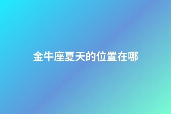 金牛座夏天的位置在哪-第1張-星座運勢-玄機派