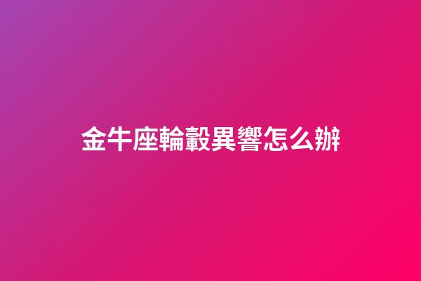 金牛座輪轂異響怎么辦