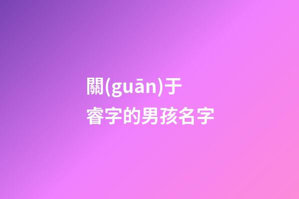 關(guān)于睿字的男孩名字(有睿字的男孩名字)-第1張-男孩起名-玄機(jī)派