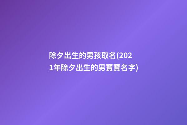 除夕出生的男孩取名(2021年除夕出生的男寶寶名字)