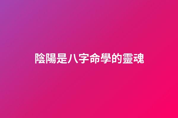 陰陽是八字命學的靈魂
