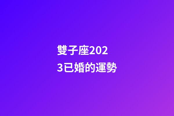 雙子座2023已婚的運勢-第1張-星座運勢-玄機派
