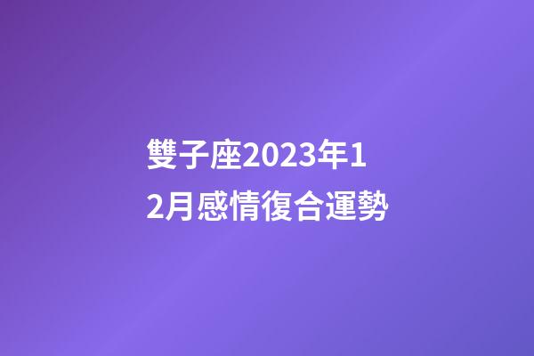 雙子座2023年12月感情復合運勢-第1張-星座運勢-玄機派