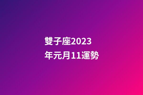 雙子座2023年元月11運勢