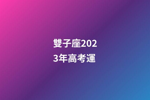 雙子座2023年高考運-第1張-星座運勢-玄機派