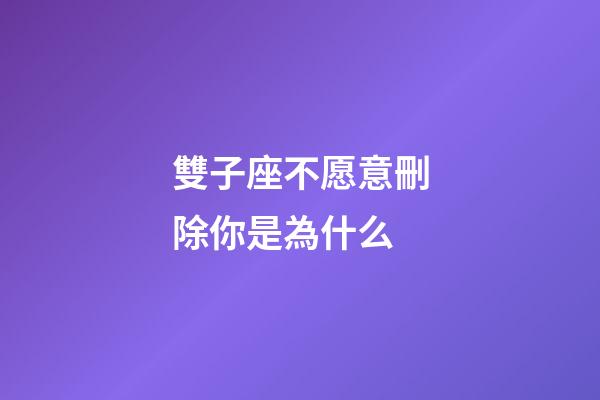 雙子座不愿意刪除你是為什么-第1張-星座運(yùn)勢(shì)-玄機(jī)派