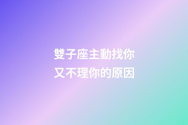 雙子座主動找你又不理你的原因-第1張-星座運勢-玄機派
