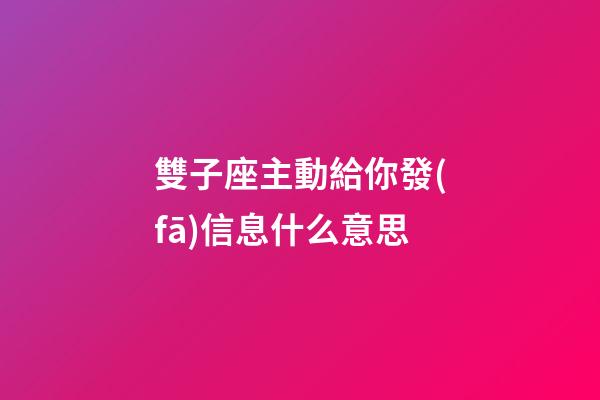 雙子座主動給你發(fā)信息什么意思-第1張-星座運勢-玄機派