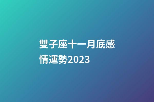雙子座十一月底感情運勢2023-第1張-星座運勢-玄機派