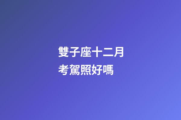 雙子座十二月考駕照好嗎-第1張-星座運勢-玄機派