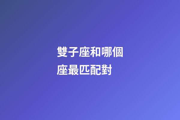 雙子座和哪個座最匹配對-第1張-星座運勢-玄機派