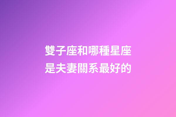 雙子座和哪種星座是夫妻關系最好的-第1張-星座運勢-玄機派