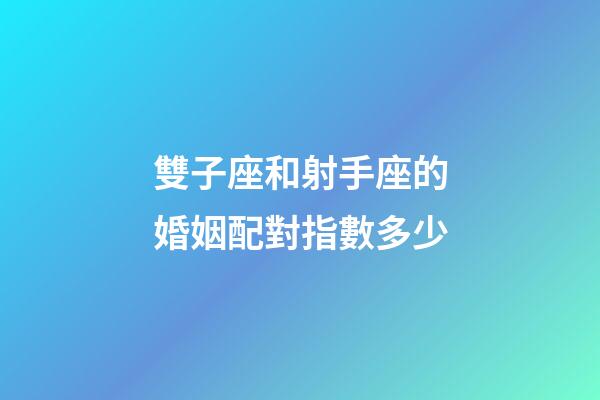 雙子座和射手座的婚姻配對指數多少-第1張-星座運勢-玄機派