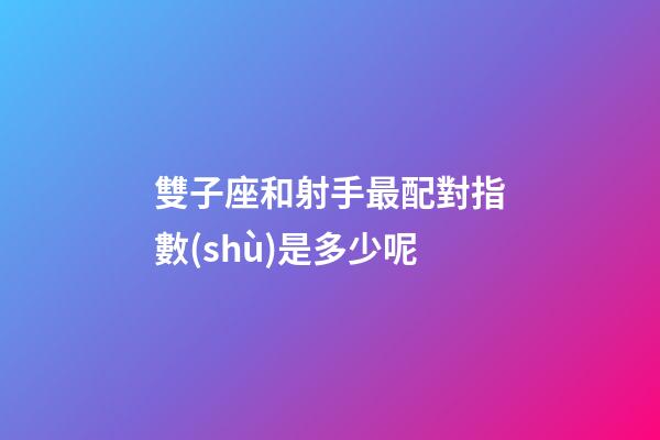 雙子座和射手最配對指數(shù)是多少呢