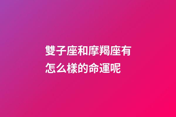 雙子座和摩羯座有怎么樣的命運呢-第1張-星座運勢-玄機派