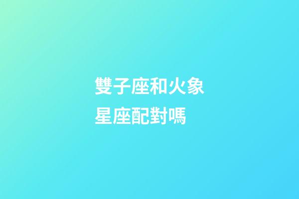 雙子座和火象星座配對嗎