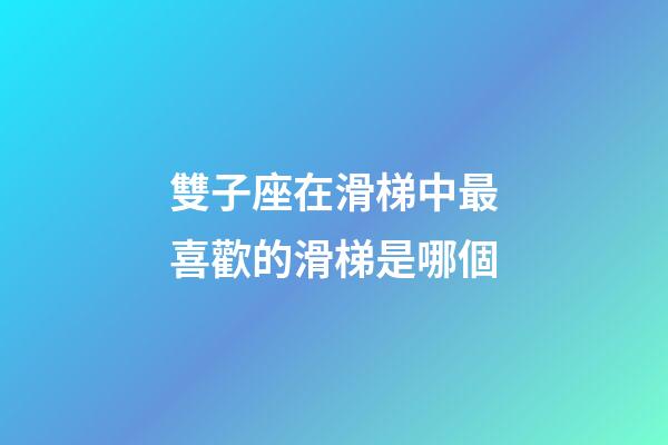 雙子座在滑梯中最喜歡的滑梯是哪個