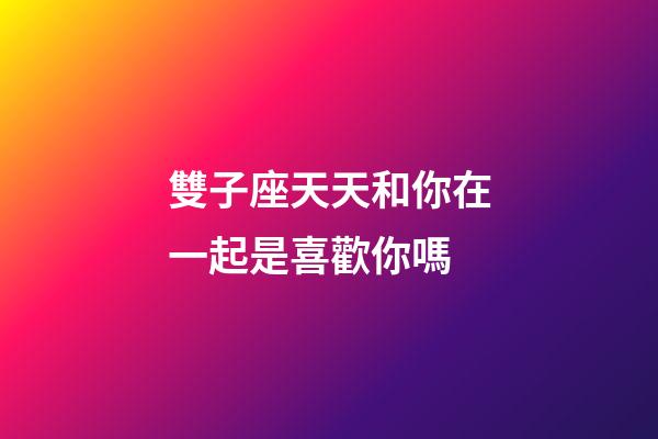 雙子座天天和你在一起是喜歡你嗎-第1張-星座運勢-玄機派