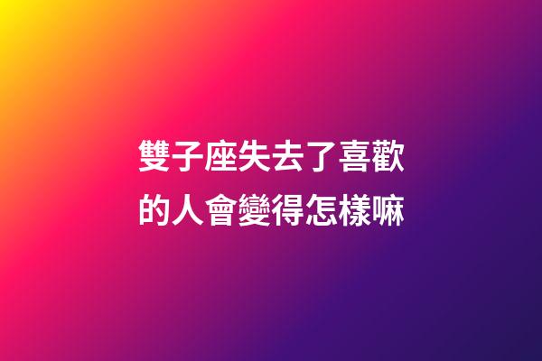 雙子座失去了喜歡的人會變得怎樣嘛-第1張-星座運勢-玄機派